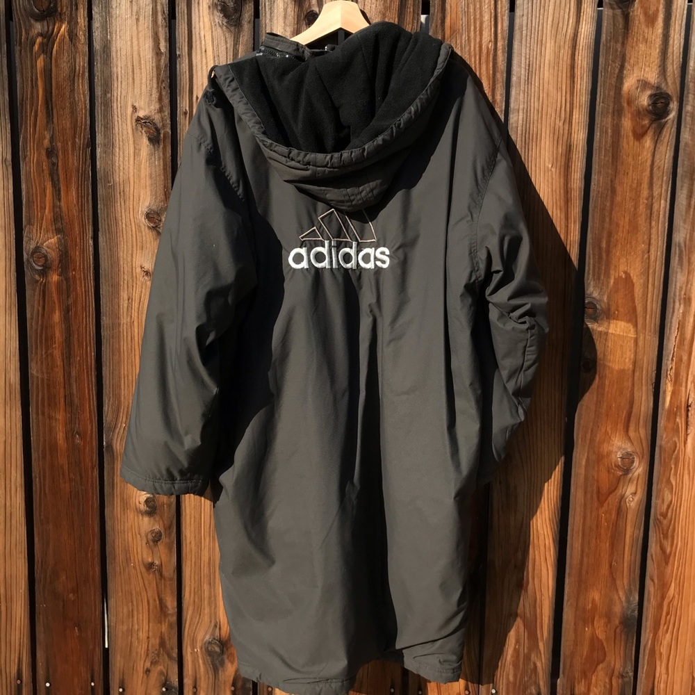 Vintage Adidas Trench Coat/ Winter Jacket 90s BLK